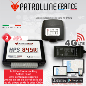 Alarme PATROLLINE HPS845R-98 avec Anti Car Jacking et sirène sans fil HPS98